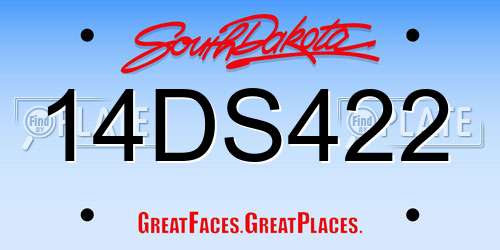 14DS422 South Dakota License Plate