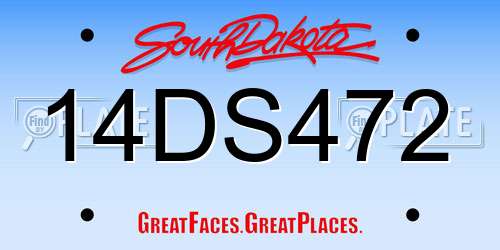 14DS472 South Dakota License Plate