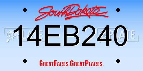 14EB240 South Dakota License Plate