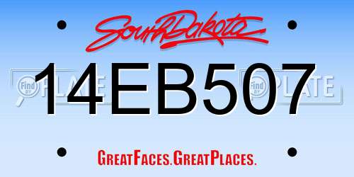 14EB507 South Dakota License Plate
