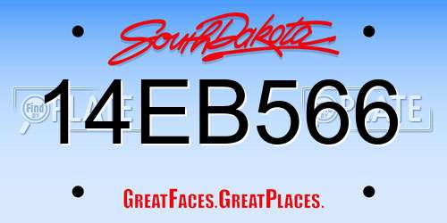 14EB566 South Dakota License Plate