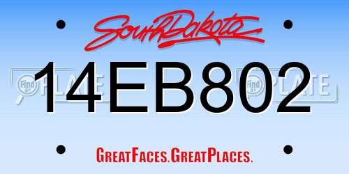 14EB802 South Dakota License Plate