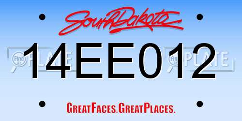 14EE012 South Dakota License Plate