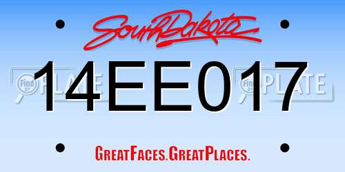 14EE017 South Dakota License Plate