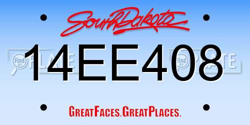 14EE408 South Dakota License Plate