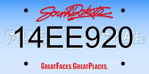 14EE920 South Dakota License Plate