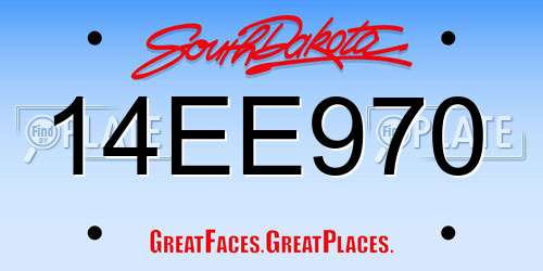 14EE970 South Dakota License Plate