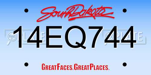 14EQ744 South Dakota License Plate