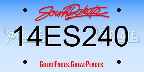 14ES240 South Dakota License Plate