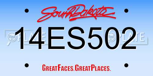 14ES502 South Dakota License Plate
