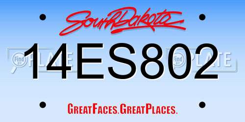 14ES802 South Dakota License Plate