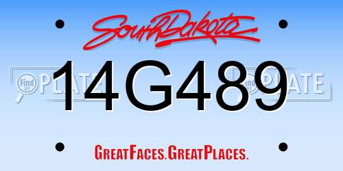 14G489 South Dakota License Plate