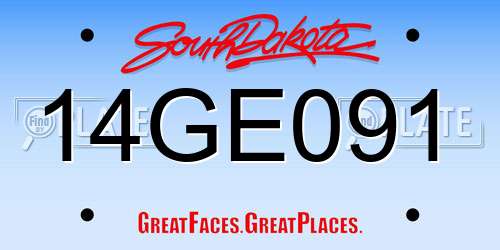14GE091 South Dakota License Plate