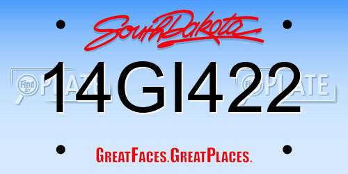 14GI422 South Dakota License Plate