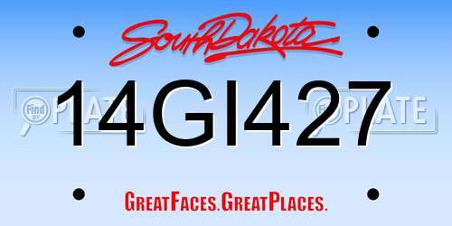 14GI427 South Dakota License Plate