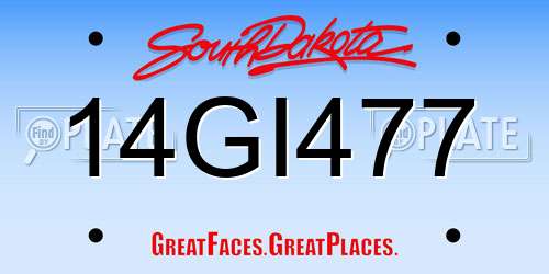 14GI477 South Dakota License Plate