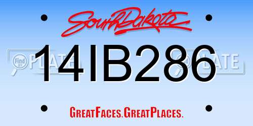 14IB286 South Dakota License Plate
