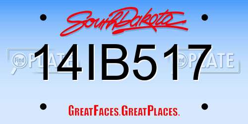 14IB517 South Dakota License Plate