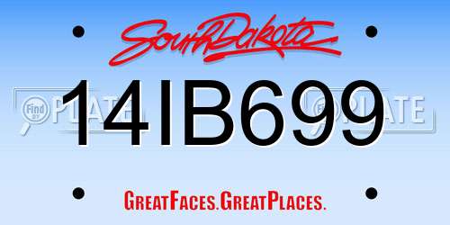 14IB699 South Dakota License Plate