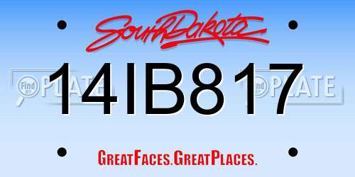 14IB817 South Dakota License Plate