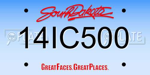 14IC500 South Dakota License Plate