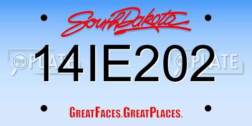 14IE202 South Dakota License Plate