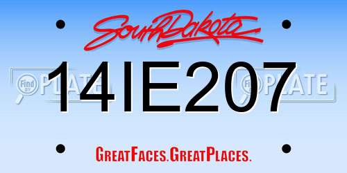 14IE207 South Dakota License Plate