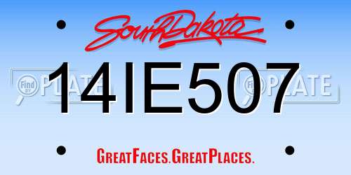 14IE507 South Dakota License Plate