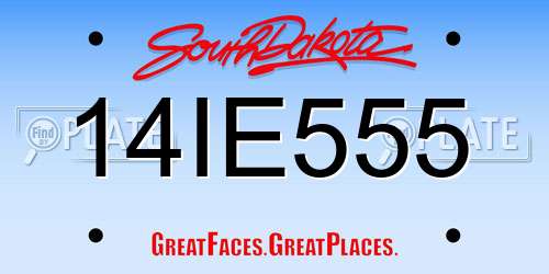 14IE555 South Dakota License Plate