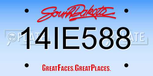 14IE588 South Dakota License Plate