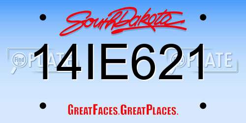 14IE621 South Dakota License Plate