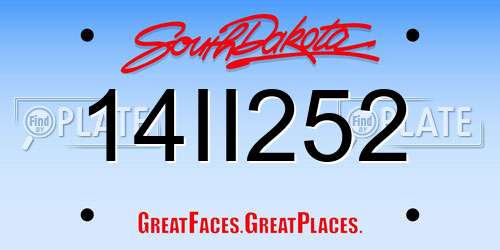 14II252 South Dakota License Plate