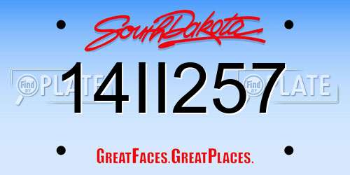 14II257 South Dakota License Plate