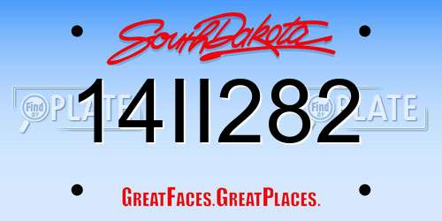 14II282 South Dakota License Plate