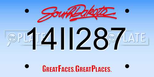 14II287 South Dakota License Plate