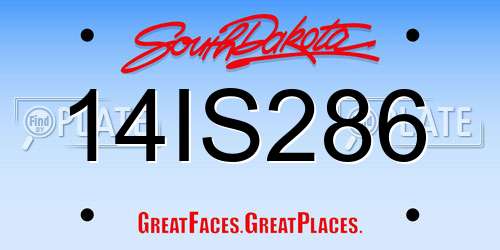 14IS286 South Dakota License Plate
