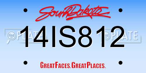 14IS812 South Dakota License Plate