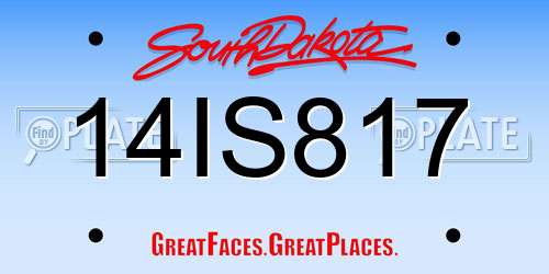 14IS817 South Dakota License Plate