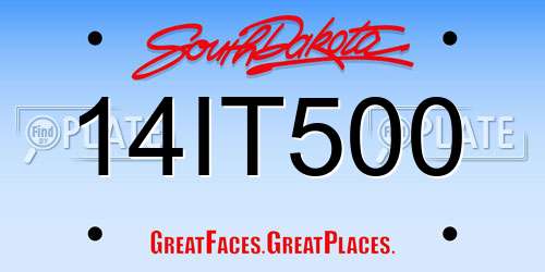 14IT500 South Dakota License Plate