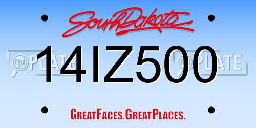 14IZ500 South Dakota License Plate