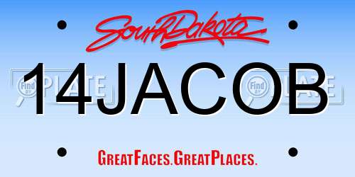 14JACOB South Dakota License Plate