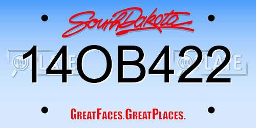 14OB422 South Dakota License Plate