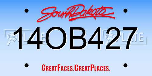 14OB427 South Dakota License Plate