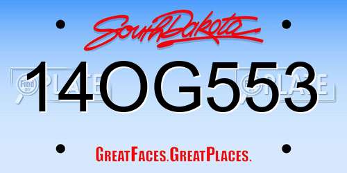14OG553 South Dakota License Plate