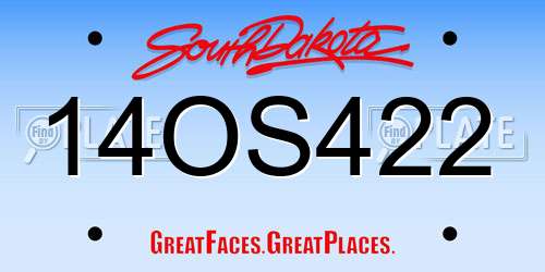 14OS422 South Dakota License Plate