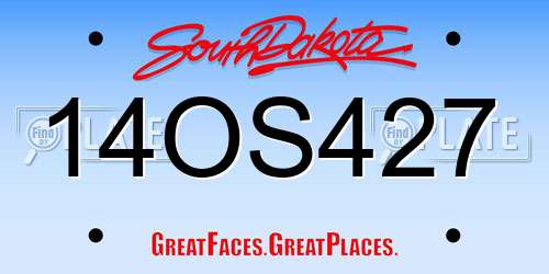 14OS427 South Dakota License Plate