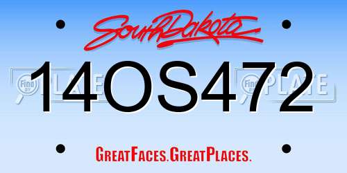 14OS472 South Dakota License Plate