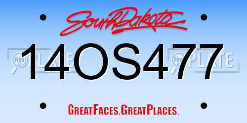 14OS477 South Dakota License Plate