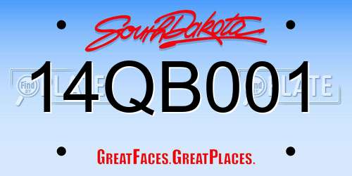 14QB001 South Dakota License Plate