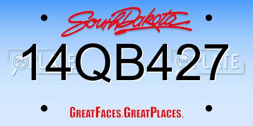 14QB427 South Dakota License Plate